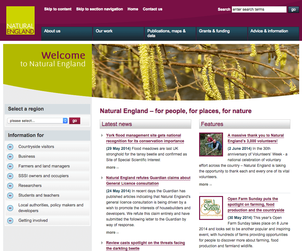 Natural England Corporate Website